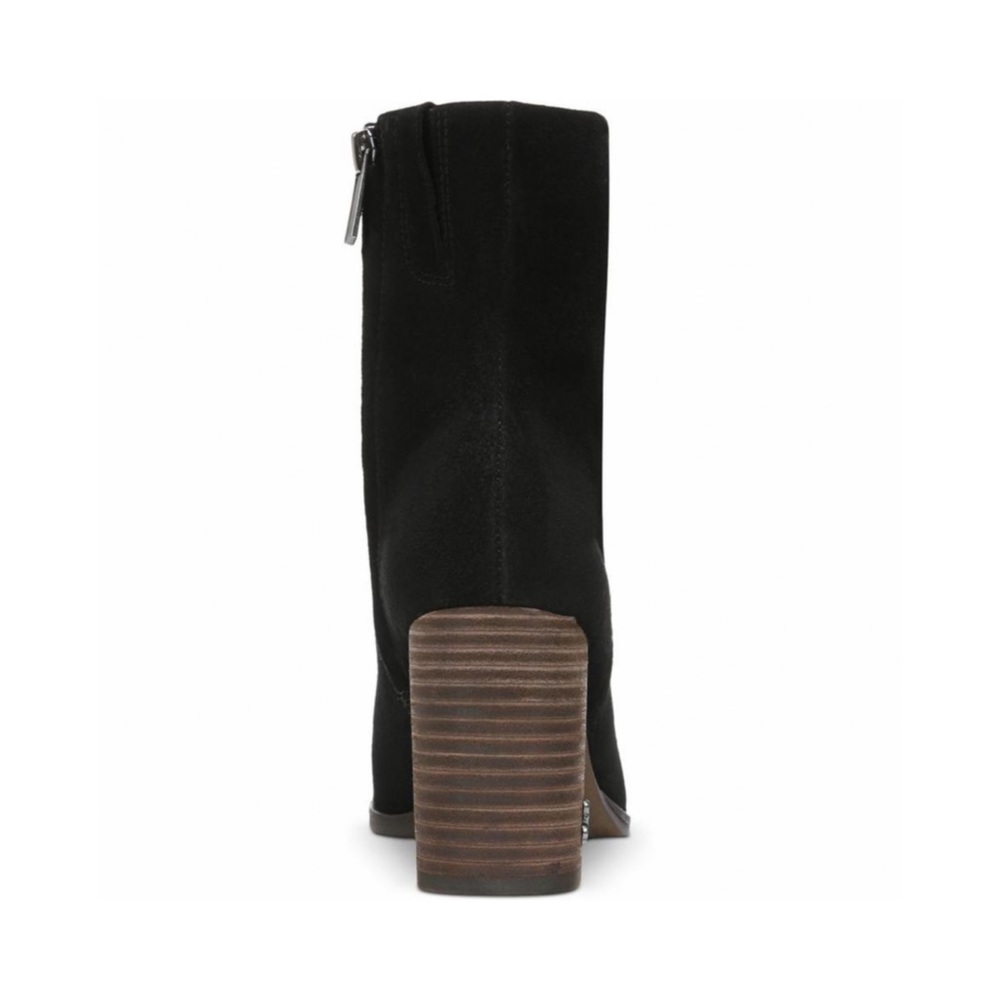 Sam Edelman Osten Black Suede Leather Stacked Heel Mid Calf Boots Shoes 8 - Picture 3 of 15